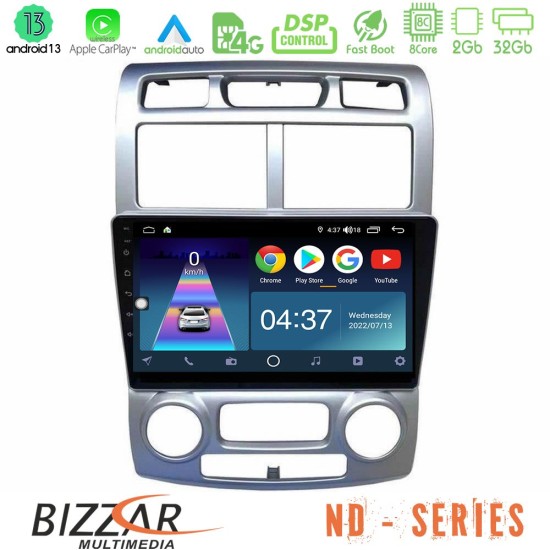 Bizzar ND Series 8Core Android13 2+32GB Kia Sportage 2005-2008 Navigation Multimedia Tablet 9"″