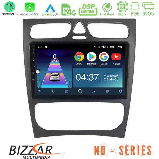 Bizzar ND Series 8Core Android13 2+32GB Mercedes C Class (W203) Navigation Multimedia Tablet 9"