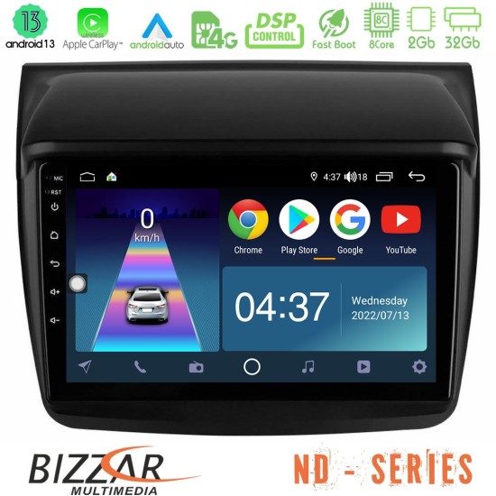 Bizzar ND Series 8Core Android13 2+32GB Mitsubishi L200 Navigation Multimedia Tablet 9"