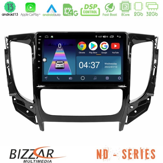 Bizzar ND Series 8Core Android13 2+32GB Mitsubishi L200 2016-> & Fiat Fullback (Auto A/C) Navigation Multimedia Tablet 9"