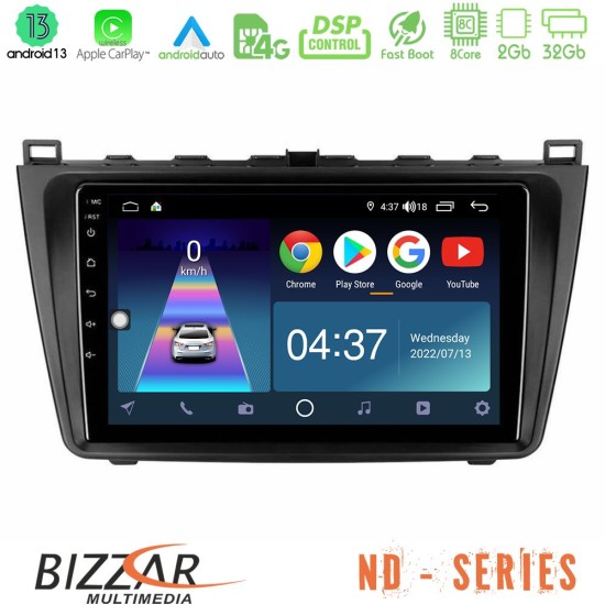 Bizzar ND Series 8Core Android13 2+32GB Mazda 6 2008-2012 Navigation Multimedia Tablet 9"