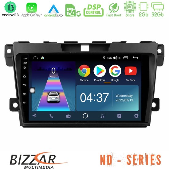 Bizzar ND Series 8Core Android13 2+32GB Mazda CX-7 2007-2011 Navigation Multimedia Tablet 9"