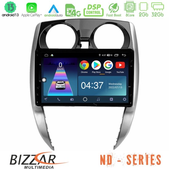 Bizzar ND Series 8Core Android13 2+32GB Nissan Note 2013-2018 Navigation Multimedia Tablet 10"