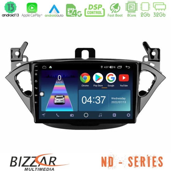 Bizzar ND Series 8Core Android13 2+32GB Opel Corsa E/Adam Navigation Multimedia Tablet 9"