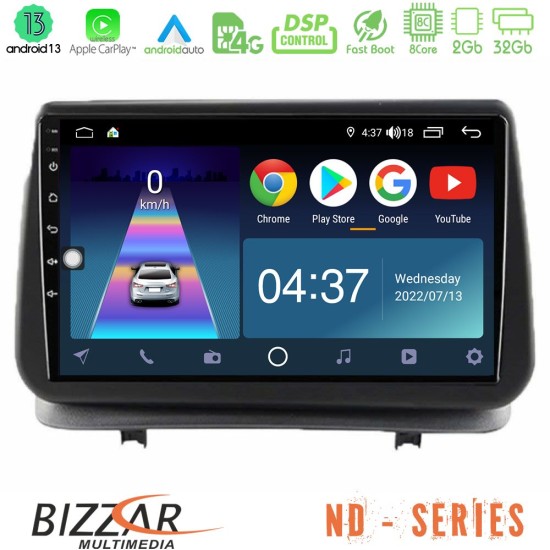 Bizzar ND Series 8Core Android13 2+32GB Renault Clio 2005-2012 Navigation Multimedia Tablet 9"