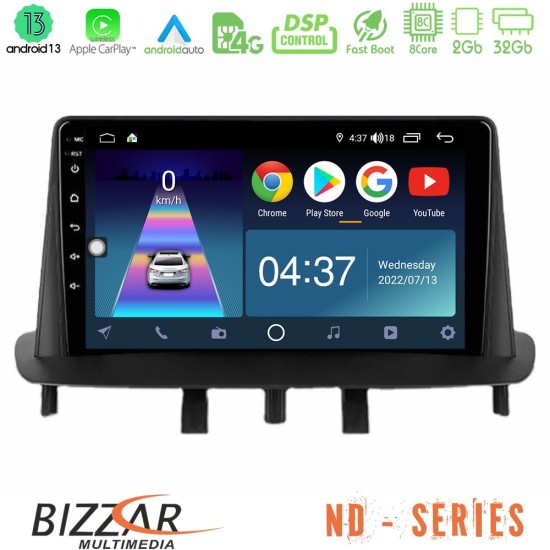 Bizzar ND Series 8Core Android13 2+32GB Renault Megane 3 2009-2013 Navigation Multimedia Tablet 9"