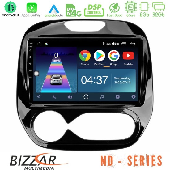 Bizzar ND Series 8Core Android13 2+32GB Renault Captur 2013-2019 (Auto AC) Navigation Multimedia Tablet 9"