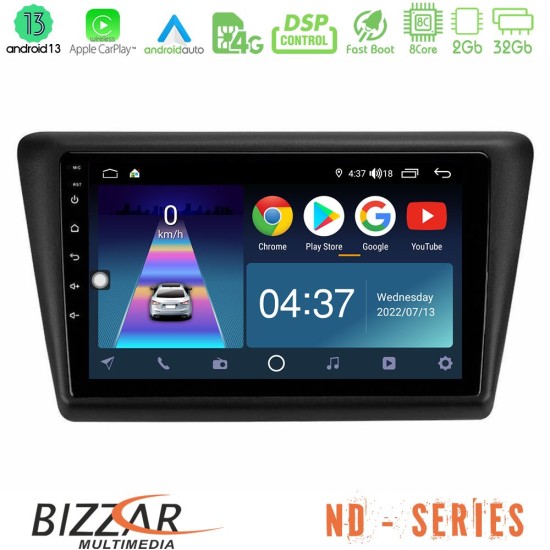 Bizzar ND Series 8Core Android13 2+32GB Skoda Rapid 2013-2017 Navigation Multimedia Tablet 9"