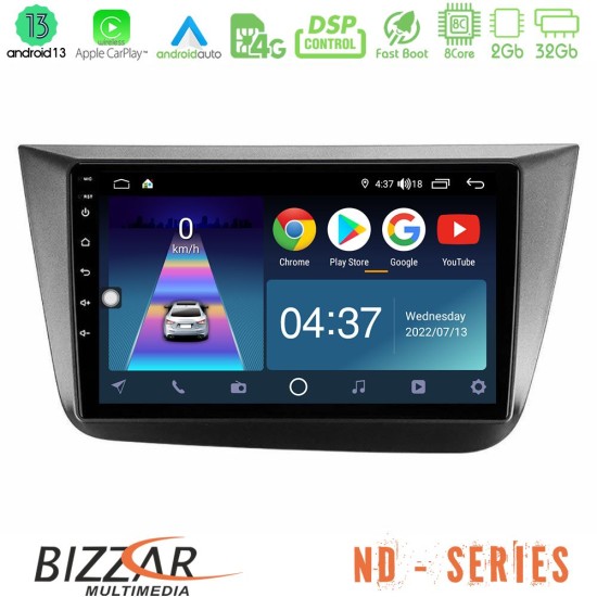 Bizzar ND Series 8Core Android13 2+32GB Seat Altea 2004-2015 Navigation Multimedia Tablet 9"