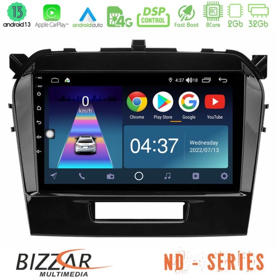 Bizzar ND Series 8Core Android13 2+32GB Suzuki Vitara 2015-2021 Navigation Multimedia Tablet 9"