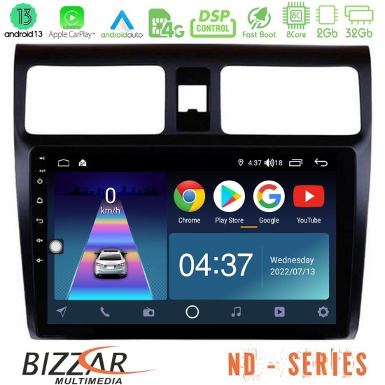 Bizzar ND Series 8Core Android13 2+32GB Suzuki Swift 2005-2010 Navigation Multimedia Tablet 10"