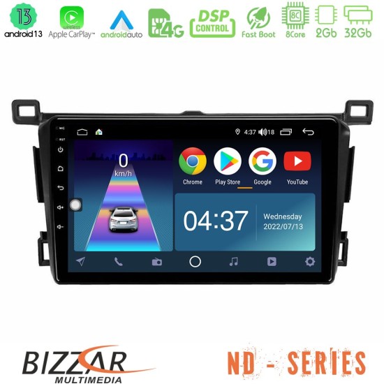 Bizzar ND Series 8Core Android13 2+32GB Toyota RAV4 2013-2018 Navigation Multimedia Tablet 9"