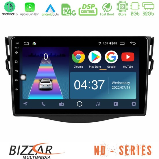 Bizzar ND Series 8Core Android13 2+32GB Toyota RAV4 Navigation Multimedia Tablet 9"