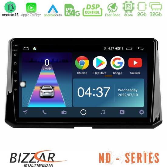 Bizzar ND Series 8Core Android13 2+32GB Toyota Corolla 2019-2022 Navigation Multimedia Tablet 9"