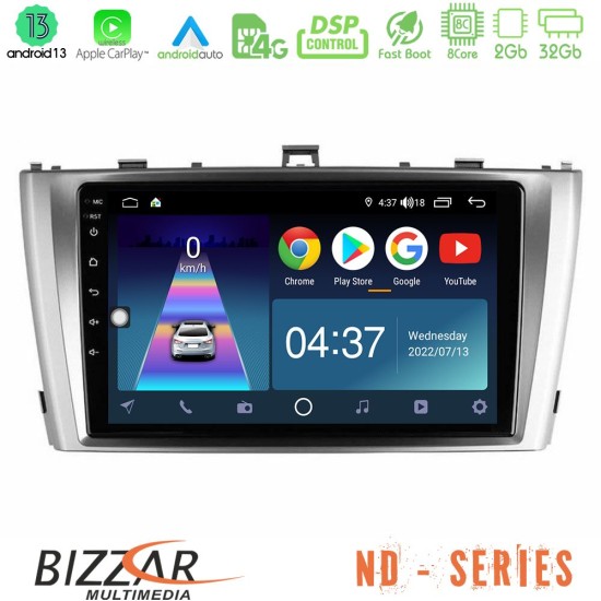 Bizzar ND Series 8Core Android13 2+32GB Toyota Avensis T27 Navigation Multimedia Tablet 9"