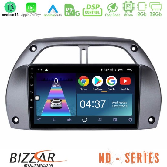 Bizzar ND Series 8Core Android13 2+32GB Toyota RAV4 2001 - 2006 Navigation Multimedia Tablet 9"