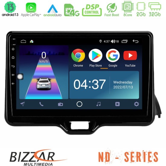 Bizzar ND Series 8Core Android13 2+32GB Toyota Yaris 2020-> Navigation Multimedia Tablet 9"