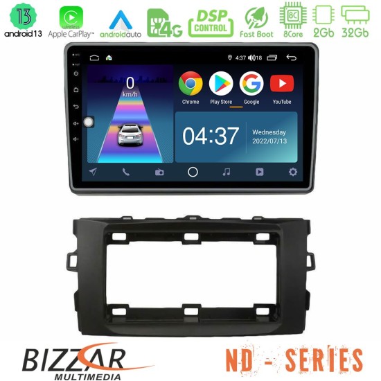 Bizzar ND Series 8Core Android13 2+32GB Toyota Auris 2013-2016 Navigation Multimedia Tablet 10"