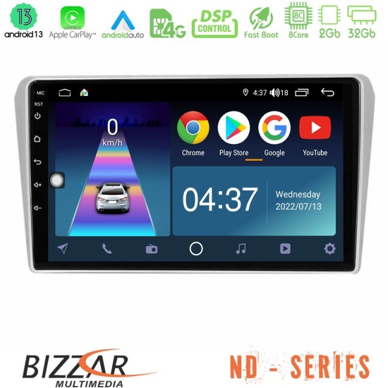 Bizzar ND Series 8Core Android13 2+32GB Toyota Avensis T25 02/2003–2008 Navigation Multimedia Tablet 9"