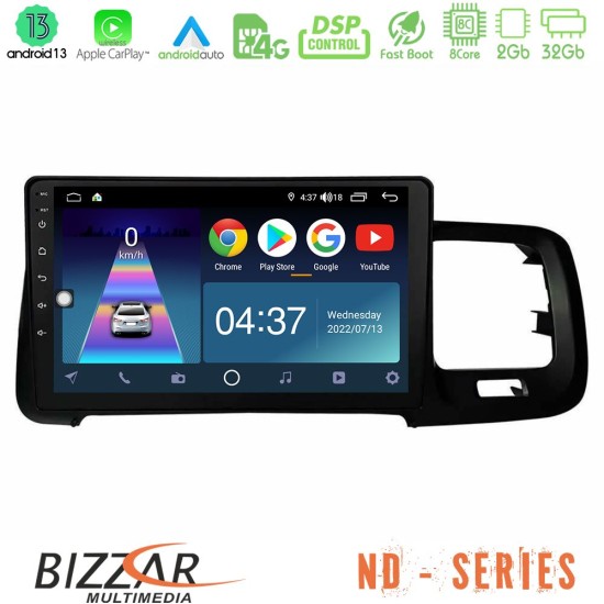 Bizzar ND Series 8Core Android13 2+32GB Volvo S60 2010-2018 Navigation Multimedia Tablet 9"