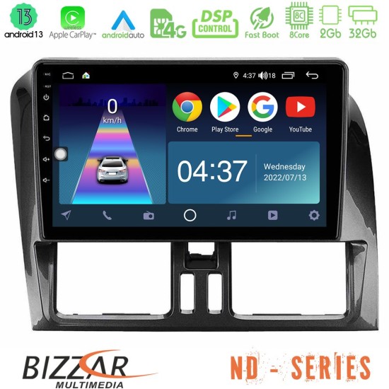 Bizzar ND Series 8Core Android13 2+32GB Volvo XC60 2009-2012 Navigation Multimedia Tablet 9"