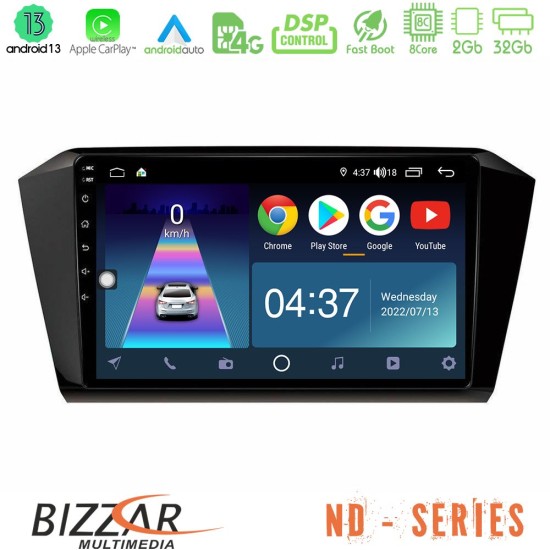 Bizzar ND Series 8Core Android13 2+32GB VW Passat Navigation Multimedia Tablet 10"