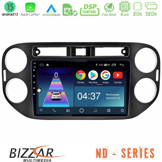 Bizzar ND Series 8Core Android13 2+32GB VW Tiguan Navigation Multimedia Tablet 9" (23mm alarm button)