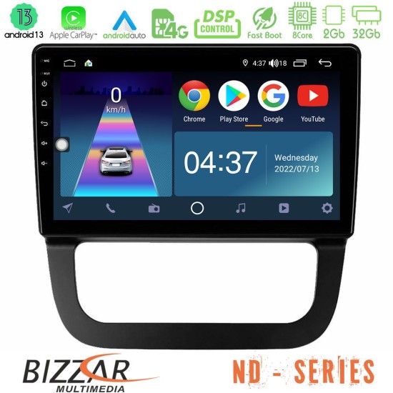 Bizzar ND Series 8Core Android13 2+32GB VW Jetta Navigation Multimedia Tablet 10"