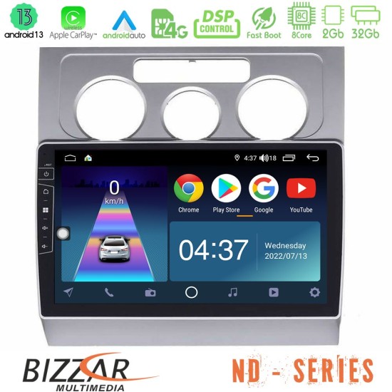 Bizzar ND Series 8Core Android13 2+32GB VW Touran 2003-2011 Navigation Multimedia Tablet 10"