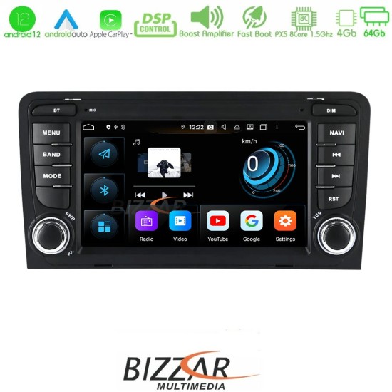 Bizzar Audi A3 2003-2012 Android 12 8core 4+64GB Navigation Multimedia (OEM STYLE 7")