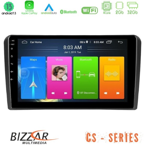 Bizzar CS Series 4Core Android13 2+32GB Audi A3 8P Navigation Multimedia Tablet 9"