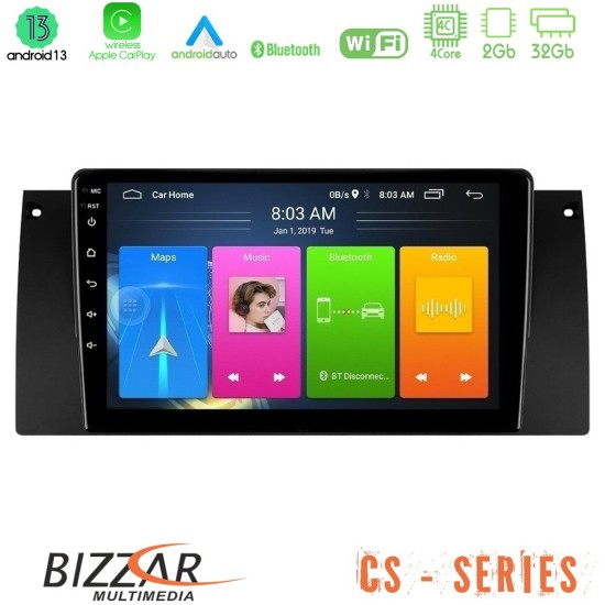 Bizzar CS Series 4Core Android13 2+32GB BMW 5 Series (E39) / X5 (E53) Navigation Multimedia Tablet 9"