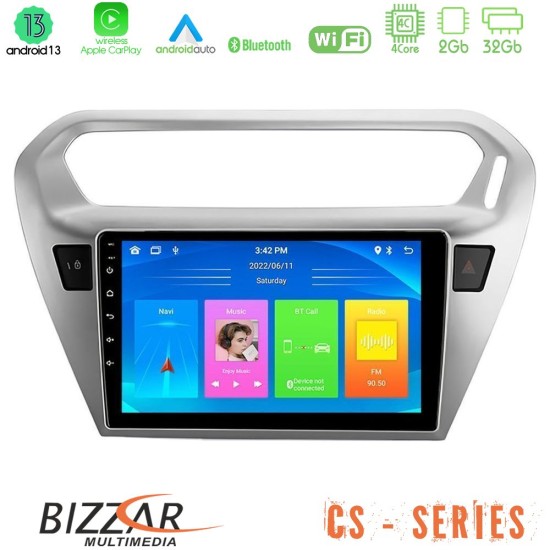 Bizzar CS Series 4Core Android13 2+32GB Citroën C-Elysée / Peugeot 301 Navigation Multimedia Tablet 9"