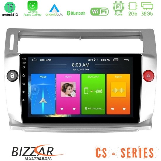 Bizzar CS Series 4Core Android13 2+32GB Citroen C4 2004-2010 Navigation Multimedia Tablet 9"