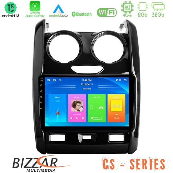 Bizzar CS Series 4Core Android13 2+32GB Dacia Duster 2014-2018 Navigation Multimedia Tablet 9"