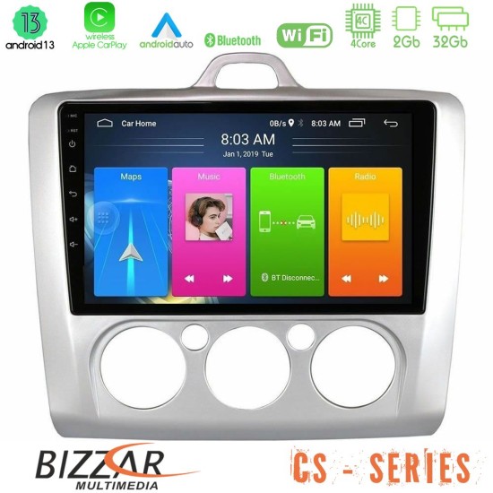 Bizzar CS Series 4Core Android13 2+32GB Ford Focus Manual AC Navigation Multimedia Tablet 9"