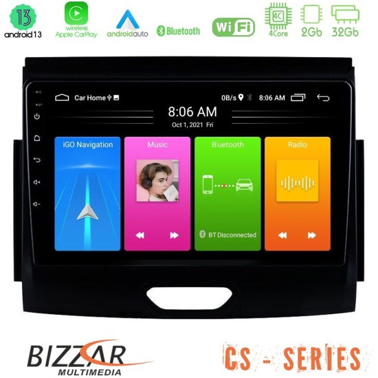 Bizzar CS Series 4Core Android13 2+32GB Ford Ranger 2017-2022 Navigation Multimedia Tablet 9"