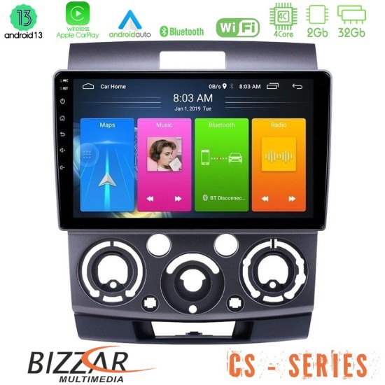 Bizzar CS Series 4Core Android13 2+32GB Ford Ranger/Mazda BT50 Navigation Multimedia Tablet 9"