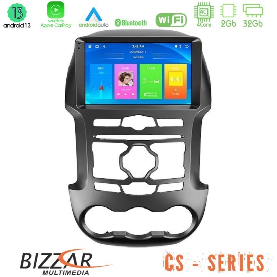 Bizzar CS Series 4Core Android13 2+32GB Ford Ranger 2012-2016 Navigation Multimedia Tablet 9"