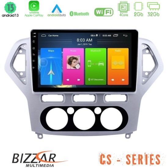 Bizzar CS Series 4Core Android13 2+32GB Ford Mondeo 2007-2010 Manual A/C Navigation Multimedia Tablet 10"