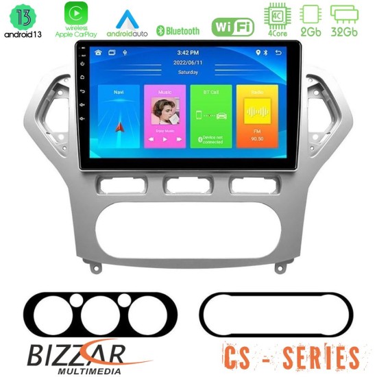 Bizzar CS Series 4Core Android13 2+32GB Ford Mondeo 2007-2010 AUTO A/C Navigation Multimedia Tablet 9"