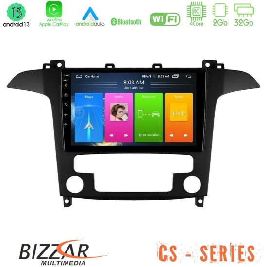 Bizzar CS Series 4Core Android13 2+32GB Ford S-Max 2006-2012 Navigation Multimedia Tablet 9"