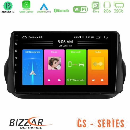 Bizzar CS Series 4Core Android13 2+32GB Fiat Fiorino/Citroen Nemo/Peugeot Bipper Navigation Multimedia Tablet 9"