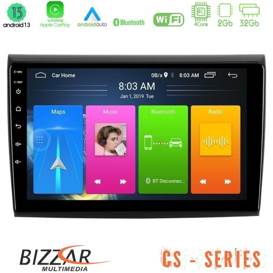 Bizzar CS Series 4Core Android13 2+32GB Fiat Bravo Navigation Multimedia Tablet 9"