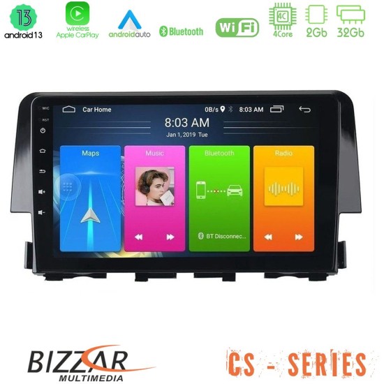 Bizzar CS Series 4Core Android13 2+32GB Honda Civic 2016-2020 Navigation Multimedia Tablet 9"