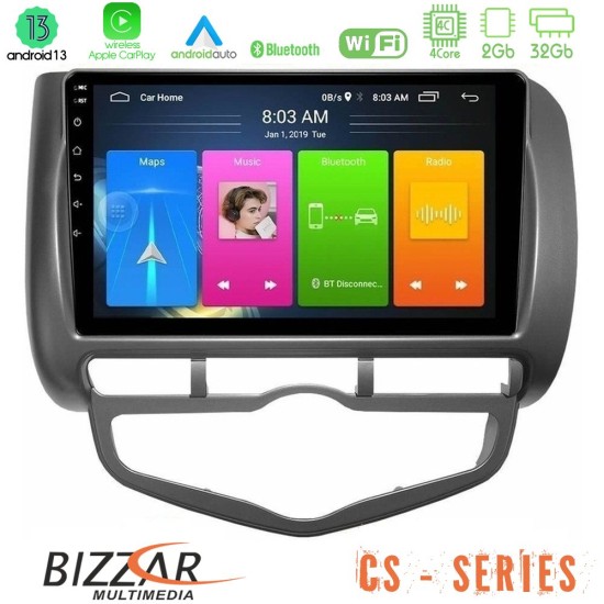 Bizzar CS Series 4Core Android13 2+32GB Honda Jazz 2002-2008 (Auto A/C) Navigation Multimedia Tablet 9"