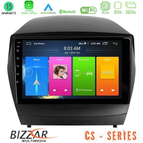 Bizzar CS Series 4Core Android13 2+32GB Hyundai IX35 Auto A/C Navigation Multimedia Tablet 9"