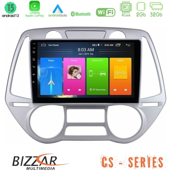 Bizzar CS Series 4Core Android13 2+32GB Hyundai i20 2009-2012 Auto A/C Navigation Multimedia Tablet 9"