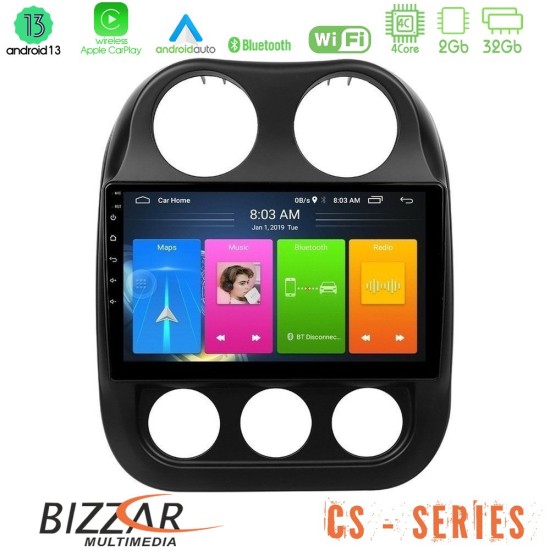 Bizzar CS Series 4Core Android13 2+32GB Jeep Compass 2010-2016 Navigation Multimedia Tablet 9"