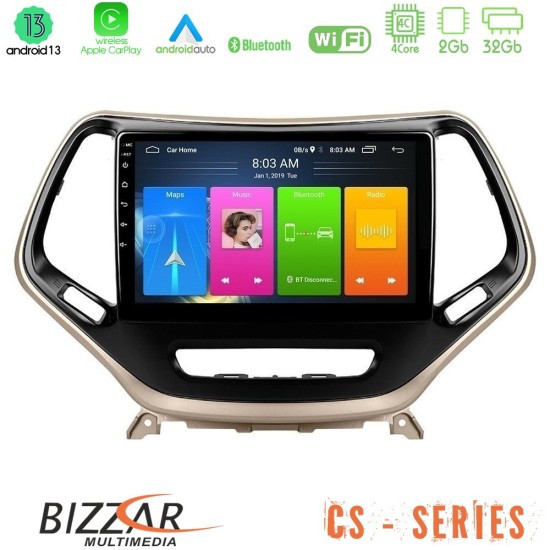 Bizzar CS Series 4Core Android13 2+32GB Jeep Cherokee 2014-2019 Navigation Multimedia Tablet 9"